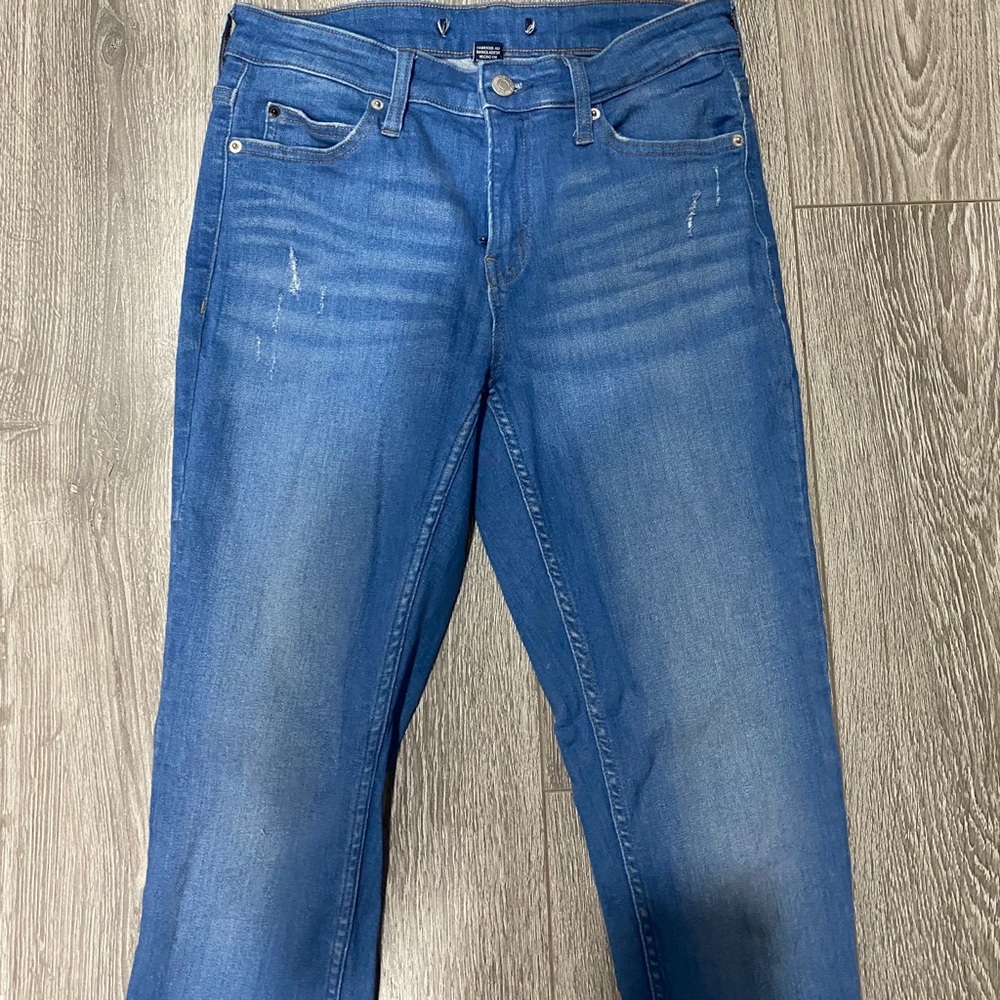Blue slightly ripped jeans